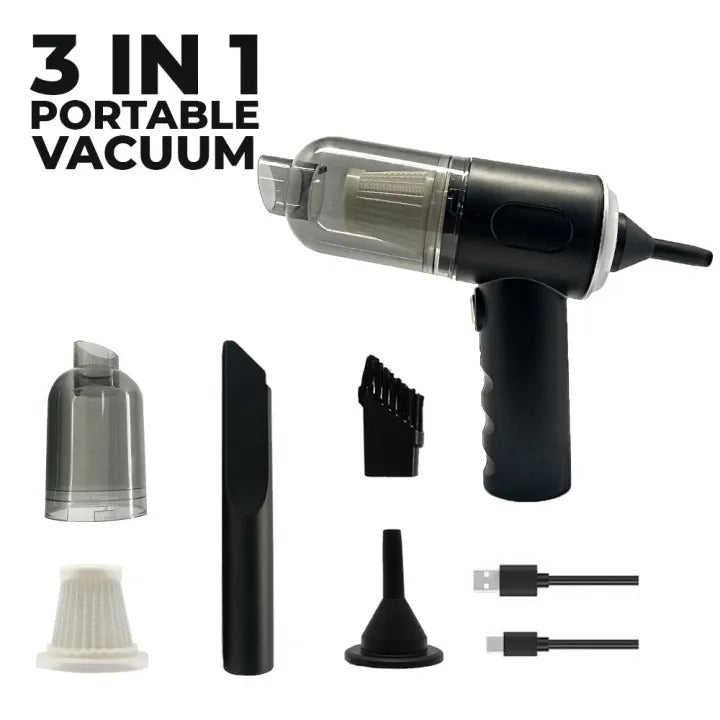 3-In-1 Portable Cordless Vacuum Cleaner – Compact Handheld Dust Cleaner With Removable Box